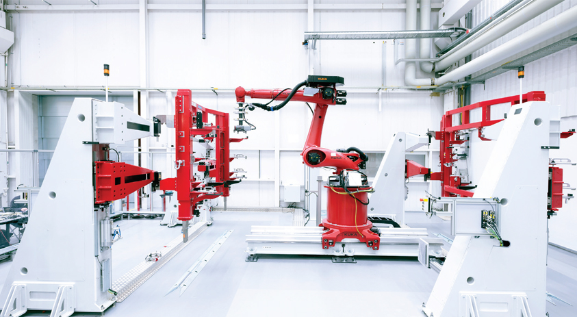 Making aircraft components using precise API measuring and SFIS measuring cells